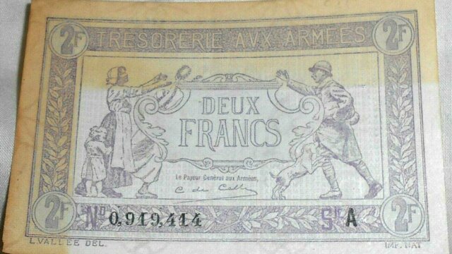 2 francs Trésorerie aux armées type 1917