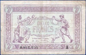 2 francs Trésorerie aux armées type 1917