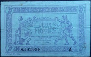 2 francs Trésorerie aux armées type 1917