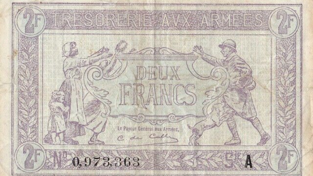 2 francs Trésorerie aux armées type 1917