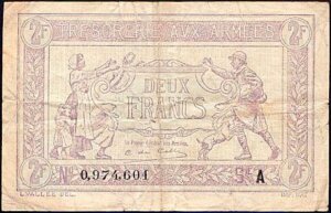 2 francs Trésorerie aux armées type 1917