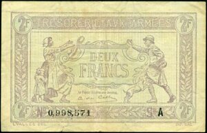 2 francs Trésorerie aux armées type 1917