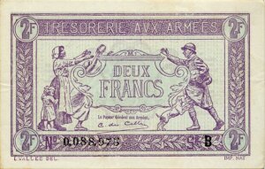 2 francs Trésorerie aux armées type 1917