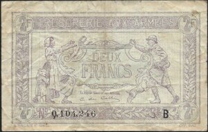 2 francs Trésorerie aux armées type 1917