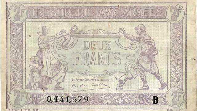 2 francs Trésorerie aux armées type 1917