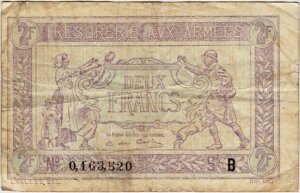 2 francs Trésorerie aux armées type 1917