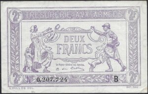 2 francs Trésorerie aux armées type 1917