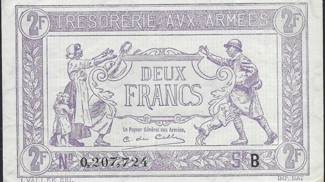 2 francs Trésorerie aux armées type 1917