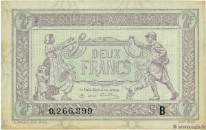 2 francs Trésorerie aux armées type 1917