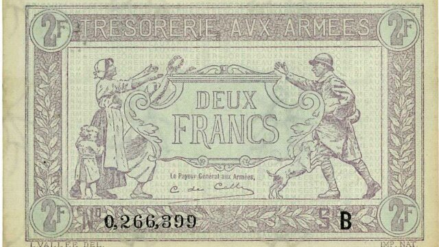 2 francs Trésorerie aux armées type 1917