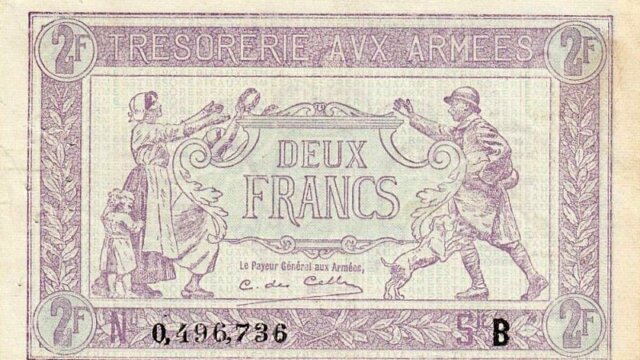 2 francs Trésorerie aux armées type 1917