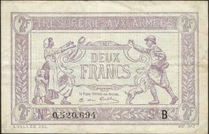 2 francs Trésorerie aux armées type 1917