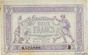 2 francs Trésorerie aux armées type 1917