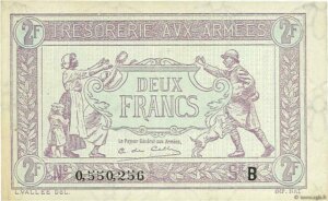 2 francs Trésorerie aux armées type 1917