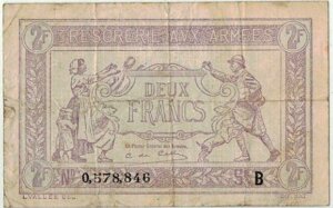 2 francs Trésorerie aux armées type 1917