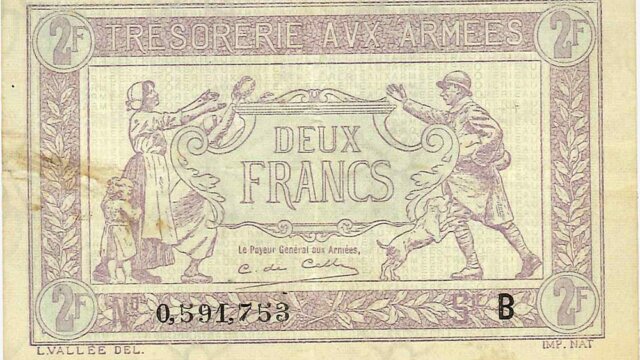 2 francs Trésorerie aux armées type 1917