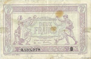 2 francs Trésorerie aux armées type 1917