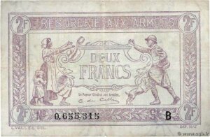 2 francs Trésorerie aux armées type 1917