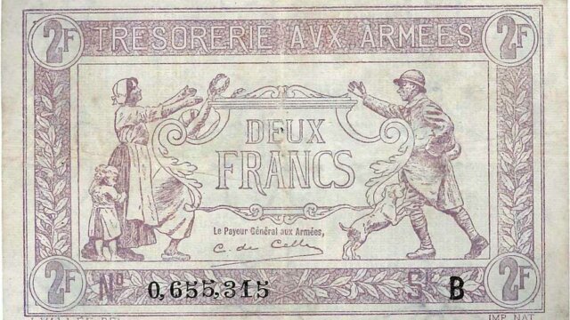 2 francs Trésorerie aux armées type 1917