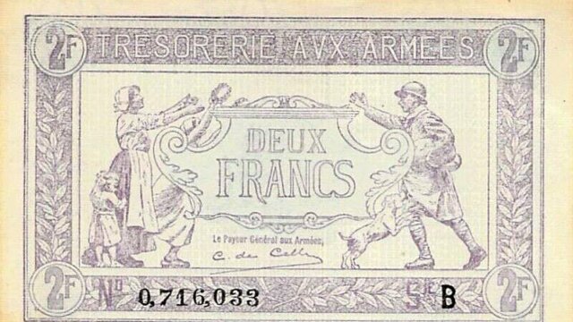 2 francs Trésorerie aux armées type 1917