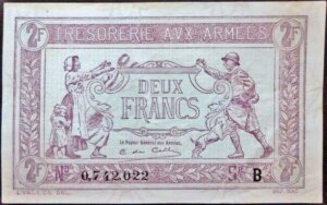 2 francs Trésorerie aux armées type 1917