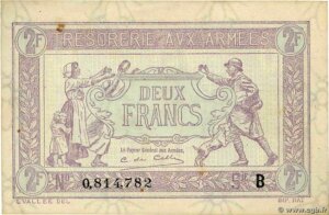 2 francs Trésorerie aux armées type 1917