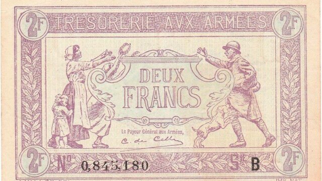 2 francs Trésorerie aux armées type 1917