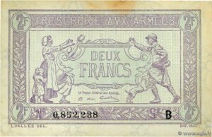 2 francs Trésorerie aux armées type 1917