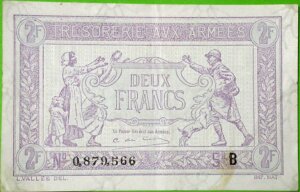 2 francs Trésorerie aux armées type 1917