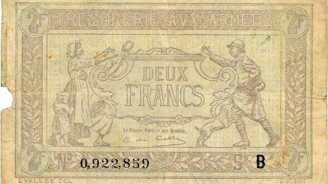 2 francs Trésorerie aux armées type 1917