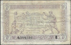 2 francs Trésorerie aux armées type 1917