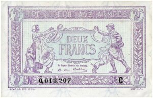 2 francs Trésorerie aux armées type 1917