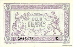 2 francs Trésorerie aux armées type 1917