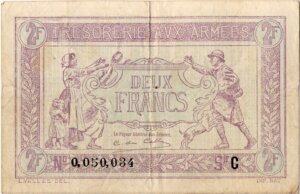 2 francs Trésorerie aux armées type 1917