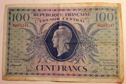 100 francs Marianne type 1943