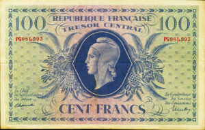 100 francs Marianne type 1943