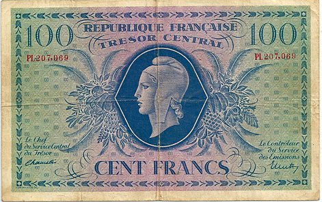 100 francs Marianne type 1943