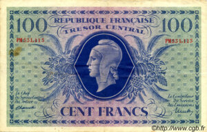 100 francs Marianne type 1943