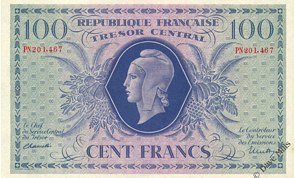 100 francs Marianne type 1943