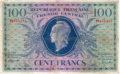 100 francs Marianne type 1943