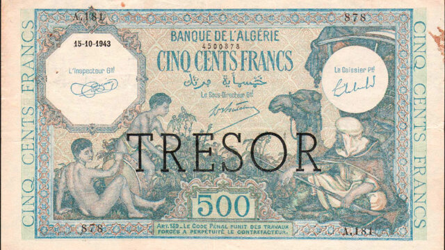 500 francs Algérie type 1943