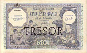 500 francs Algérie type 1943