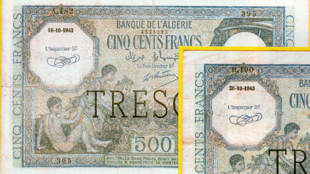 500 francs Algérie type 1943