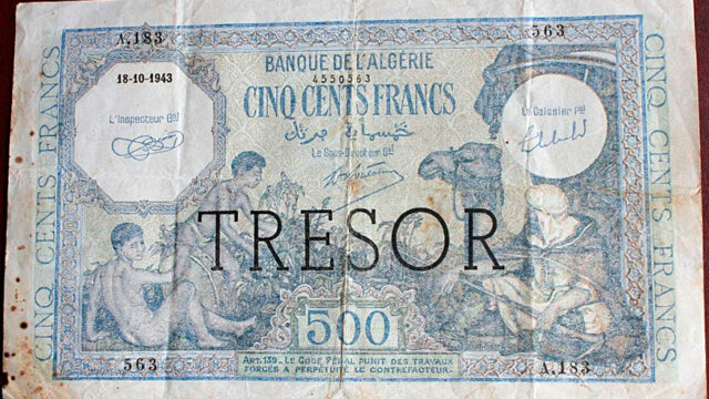 500 francs Algérie type 1943