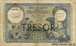 500 francs Algérie type 1943