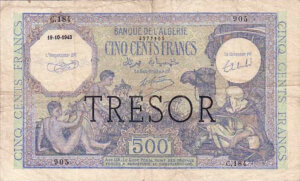 500 francs Algérie type 1943