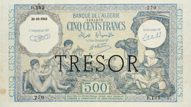 500 francs Algérie type 1943