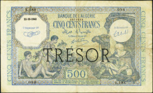 500 francs Algérie type 1943