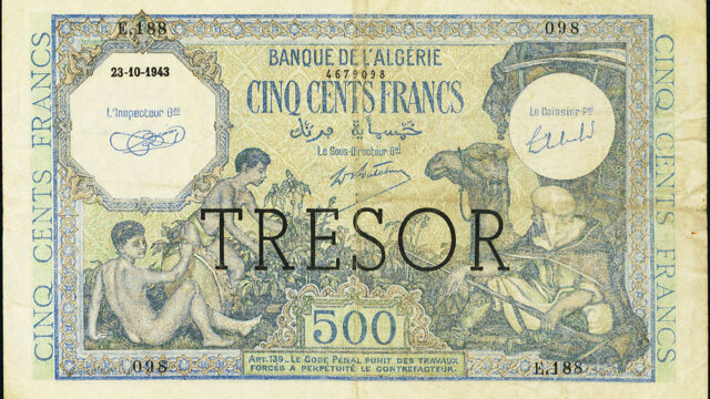 500 francs Algérie type 1943