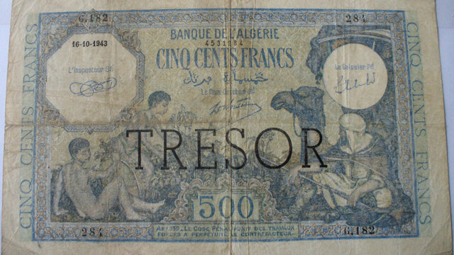 500 francs Algérie type 1943